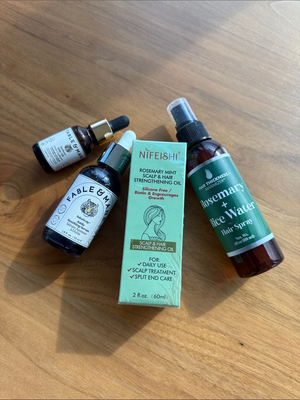 Hair Growth Bundle | Fable & Mane + Rosemary Mint Oil + Rice Water Spray